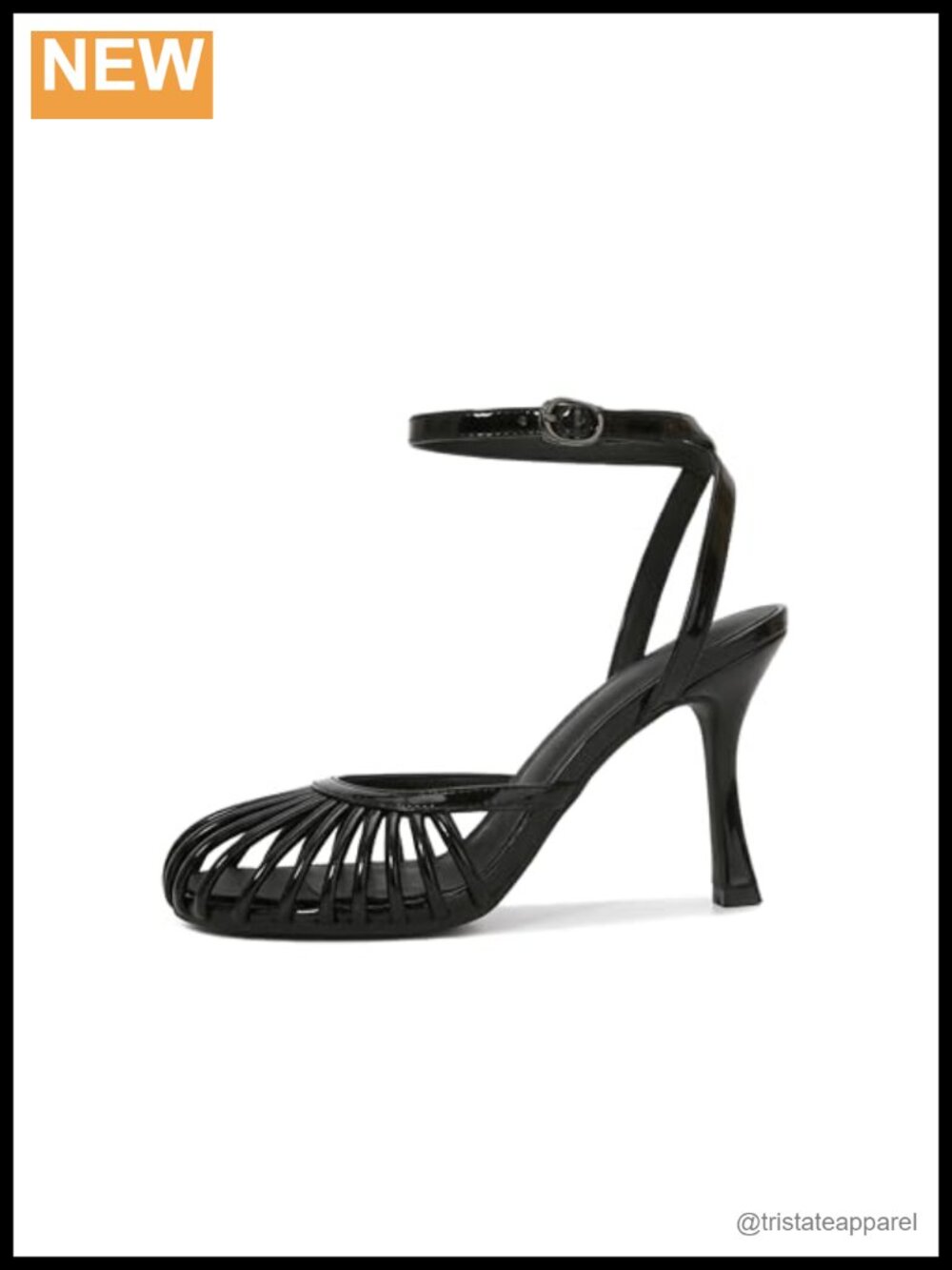 PU Leather Strappy Kitten Heels Square Toe Stiletto Heeled Sandals